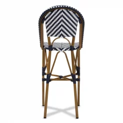 Baxton Studio Ilene White and Blue Bamboo Style Stackable Bistro Bar Stool -Kitchen & Dining Furniture Sales Store Wholesale20Interiors20Inc 8993xx4