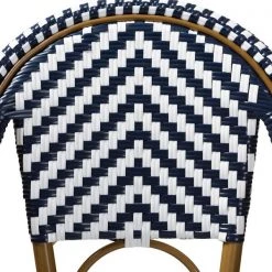 Baxton Studio Ilene White and Blue Bamboo Style Stackable Bistro Bar Stool -Kitchen & Dining Furniture Sales Store Wholesale20Interiors20Inc 8993xx5
