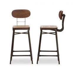 Baxton Studio Varek Bamboo and Rust-Finished Steel Stackable Counter Stool, PK2 -Kitchen & Dining Furniture Sales Store Wholesale20Interiors20Inc 9125xx3
