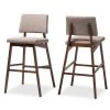 Baxton Studio Colton Gray Upholstered and Walnut-Finished Wood Bar Stool, PK2 -Kitchen & Dining Furniture Sales Store Wholesale20Interiors20Inc 9247xx1