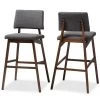 Baxton Studio Colton Dark Gray Upholstered and Walnut-Finished Wood Bar Stool, PK2 -Kitchen & Dining Furniture Sales Store Wholesale20Interiors20Inc 9248xx1
