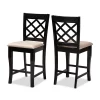 Baxton Studio Alora Sand Upholstered Espresso Finished 2-Piece Counter Stool Set -Kitchen & Dining Furniture Sales Store Wholesale20Interiors20Inc 9766xx1