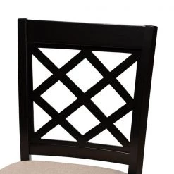 Baxton Studio Alora Sand Upholstered Espresso Finished 2-Piece Counter Stool Set -Kitchen & Dining Furniture Sales Store Wholesale20Interiors20Inc 9766xx4