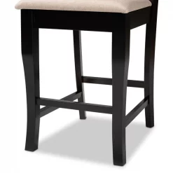 Baxton Studio Alora Sand Upholstered Espresso Finished 2-Piece Counter Stool Set -Kitchen & Dining Furniture Sales Store Wholesale20Interiors20Inc 9766xx5