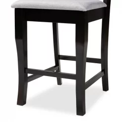 Baxton Studio Alora Grey Upholstered Espresso Finished 2-Piece Counter Stool Set -Kitchen & Dining Furniture Sales Store Wholesale20Interiors20Inc 9767xx5