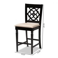 Baxton Studio Arden Sand Upholstered Espresso Finished 2-Piece Counter Stool Set -Kitchen & Dining Furniture Sales Store Wholesale20Interiors20Inc 9770xx8