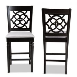 Baxton Studio Arden Grey Upholstered Espresso Finished 2-Piece Counter Stool Set -Kitchen & Dining Furniture Sales Store Wholesale20Interiors20Inc 9771xx2