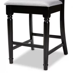 Baxton Studio Verina Grey Upholstered Espresso Finished 2-Piece Counter Stool Set -Kitchen & Dining Furniture Sales Store Wholesale20Interiors20Inc 9773xx5