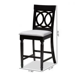 Baxton Studio Verina Grey Upholstered Espresso Finished 2-Piece Counter Stool Set -Kitchen & Dining Furniture Sales Store Wholesale20Interiors20Inc 9773xx8