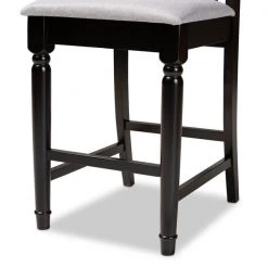 Baxton Studio Darcie Grey Upholstered Espresso Finished 2-Piece Counter Stool Set -Kitchen & Dining Furniture Sales Store Wholesale20Interiors20Inc 9775xx5