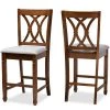 Baxton Studio Reneau Grey Upholstered Walnut Wood 2-PC Counter Height Pub Chair Set -Kitchen & Dining Furniture Sales Store Wholesale20Interiors20Inc 9885xx1