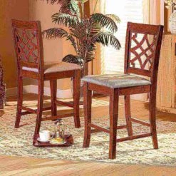 Baxton Studio Nisa Modern and Contemporary Grey Fabric and Walnut Brown Finished Wood 2-Piece Counter Stool Set -Kitchen & Dining Furniture Sales Store Wholesale20Interiors20Inc 9889xx6xxa2a21b