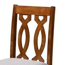 Baxton Studio Darcie Modern and Contemporary Grey Fabric and Walnut Brown Finished Wood 5-Piece Pub Set -Kitchen & Dining Furniture Sales Store Wholesale20Interiors20Inc 9892xx10903xx5xxc7e98d