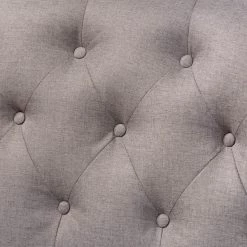 Baxton Studio Alira Grey Upholstered Walnut Wood Button Tufted Bar Stool Bench -Kitchen & Dining Furniture Sales Store Wholesale20Interiors20Inc 9948xx5