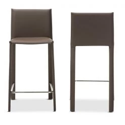 Baxton Studio Crawford Modern Taupe Leather Upholstered Counter Height Stool, PK2 -Kitchen & Dining Furniture Sales Store Wholesale20Interiors20Inc ALCxx1822Axx65xxTaupexx2