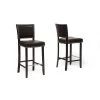 Baxton Studio Aries Dark Brown Modern Bar Stool With Nail Head Trim, PK2