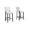 Baxton Studio Aries White Modern Bar Stool With Nail Head Trim, PK2