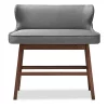 Baxton Studio Gradisca Grey Button-tufted Upholstered Bar Bench Banquette