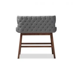 Baxton Studio Gradisca Grey Button-tufted Upholstered Bar Bench Banquette -Kitchen & Dining Furniture Sales Store Wholesale20Interiors20Inc BBT5218xxGreyxx20Benchxx4