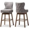 Baxton Studio Gradisca Grey Button-Tufted Upholstered Swivel Barstool, PK2 -Kitchen & Dining Furniture Sales Store Wholesale20Interiors20Inc BBT5246BxxBSxxGreyxxXD45xx1