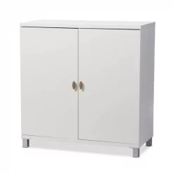 Baxton Studio Marcy White Wood Entryway Bags Storage Sideboard Cabinet -Kitchen & Dining Furniture Sales Store Wholesale20Interiors20Inc HSxx001xxWhitexx2