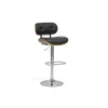 Baxton Studio Leona Walnut And Black Modern Bar Stool -Kitchen & Dining Furniture Sales Store Wholesale20Interiors20Inc SDM2228xxWalnutBlackxxBS