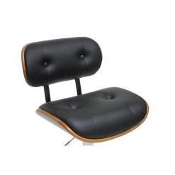 Baxton Studio Leona Walnut And Black Modern Bar Stool -Kitchen & Dining Furniture Sales Store Wholesale20Interiors20Inc SDM2228xxWalnutBlackxxBS2