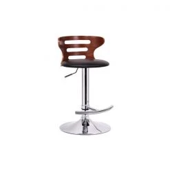 Baxton Studio Buell Walnut And Black Modern Bar Stool