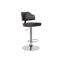 Baxton Studio Cabell Walnut And Black Modern Bar Stool