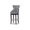 Baxton Studio Peace Patterned Upholstered Bar Stool with Metal Footrest