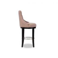Baxton Studio Harmony Button-tufted Beige Upholstered Bar Stool with Footrest -Kitchen & Dining Furniture Sales Store Wholesale20Interiors20Inc WSxx2076xxBeigexx3