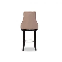 Baxton Studio Harmony Button-tufted Beige Upholstered Bar Stool with Footrest -Kitchen & Dining Furniture Sales Store Wholesale20Interiors20Inc WSxx2076xxBeigexx5