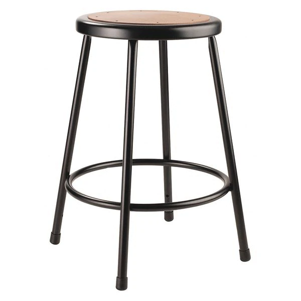 Nps Round Stool, Height Range 24", Masonite Board Black 3 Nps Round Stool, Height Range 24", Masonite Board Black