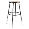 Nps Round Stool, Height Range 25" to 33", Masonite Board Black