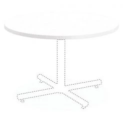 Round Lorell Hospitality White Laminate Round Tabletop, 36 W, 36 L, 1 H, Laminate Top, White