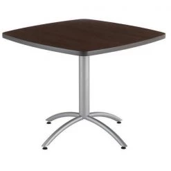 Iceberg Square CafÃ©Worksâ„¢ Table, Walnut - 36" Square x 29"H, 36" W, 36" L, 29" H, Laminated Melamine Top