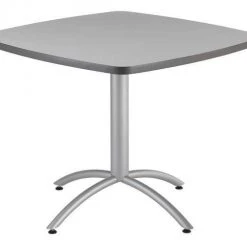 Iceberg Square CafÃ©Worksâ„¢ Table, Gray - 36" Square x 29"H, 36" W, 36" L, 29" H, Laminated Melamine Top