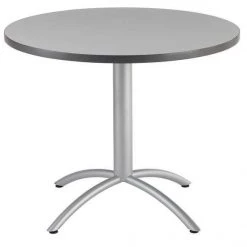 Iceberg Round CafÃ©Worksâ„¢ Table, Gray - 36" Round x 29"H, 36" W, 29" H, Laminated Melamine Top, Grey