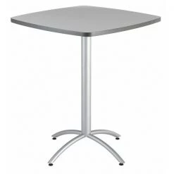 Iceberg Square CafÃ©Worksâ„¢ Table, Gray - 36" Square x 42"H, 36" W, 36" L, 42" H, Laminated Melamine Top