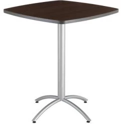 Iceberg Square CafÃ©Worksâ„¢ Table, Walnut - 36" Square x 42"H, 36" W, 36" L, 42" H, Laminated Melamine Top
