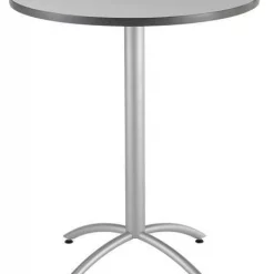 Iceberg Round CafÃ©Worksâ„¢ Table, Walnut - 36" Round x 42"H, 36" W, 42" H, Laminated Melamine Top, Walnut