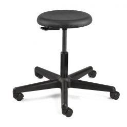 Bevco Polyurethane Backless Stool w/ casters, 16-21" St Ht.