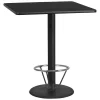 Flash Furniture Square Table-RD Base, Laminate Blk, 36", Square, 36" W, 36" L, 43.125" H, Laminate Top, Wood Grain -Kitchen & Dining Furniture Sales Store Z0ou3 icpEx