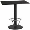 Flash Furniture Rectangle Table-RD Base, Laminate Blk, 24"X42", 24" W, 42" L, 43.125" H, Laminate Top, Wood Grain -Kitchen & Dining Furniture Sales Store Z0ou3 mcpEx