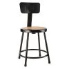 National Public Seating Round Stool with Backrest, Height 18"Black