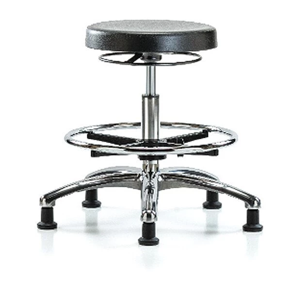 Blue Ridge Ergonomics Bench Stool, Med, Chrome, Poly, CF Glides 3 Blue Ridge Ergonomics Bench Stool, Med, Chrome, Poly, CF Glides