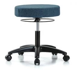 Blue Ridge Ergonomics Desk Stool, Fabric, Casters, Blu