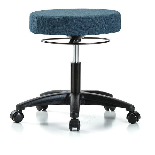 Blue Ridge Ergonomics Desk Stool, Fabric, Casters, Blu 3 Blue Ridge Ergonomics Desk Stool, Fabric, Casters, Blu