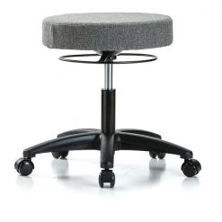 Blue Ridge Ergonomics Desk Stool, Fabric, Casters, Gry