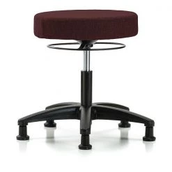 Blue Ridge Ergonomics Desk Stool, Fabric, Glides, Bur